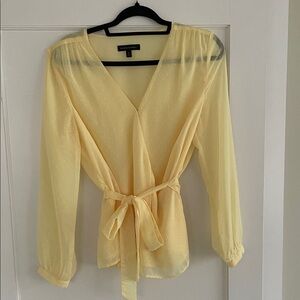 Banana Republic Light Yellow Wrap Blouse